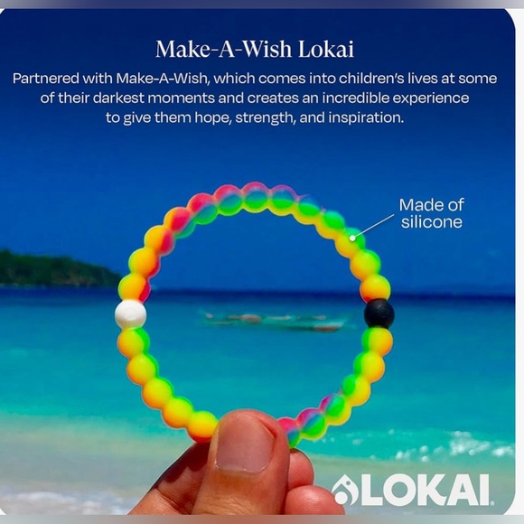 Make-A-Wish Lokai neon swirl silicone bracelet - Picture 2 of 3